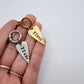 Yikes Hand Stamped Necklace Long Heart Pewter Charm Holder