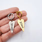 Yikes Hand Stamped Necklace Long Heart Pewter Charm Holder