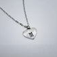 BTS Logo Heart Necklace Pewter Charm