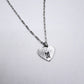 BTS Logo Heart Necklace Pewter Charm