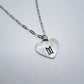 BTS Logo Heart Necklace Pewter Charm