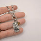 Hand Stamped Silver Mountain Clouds Chunky Necklace Charms
