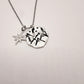 Hand Stamped Mountain Star Pewter Charm Necklace