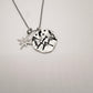 Hand Stamped Mountain Star Pewter Charm Necklace