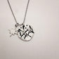 Hand Stamped Mountain Star Pewter Charm Necklace