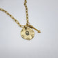 Gold Skull Hand Stamped Necklace Arrow Gothic