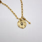 Gold Skull Hand Stamped Necklace Arrow Gothic