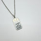 Hand Stamped Tag Necklace Silver Pewter Stardust