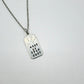 Hand Stamped Tag Necklace Silver Pewter Stardust