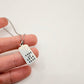 Hand Stamped Tag Necklace Silver Pewter Stardust