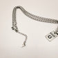 Lucky Charm Necklace Pewter Tag Hand Stamped Horseshoe 7 Silver