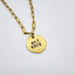 Hand Stamped Silver Charm Chunky Dangle Charm Holder Necklace