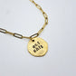 Hand Stamped Silver Charm Chunky Dangle Charm Holder Necklace