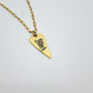 Gold Yikes Heart Hand Stamped Charm Necklace
