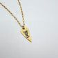 Gold Yikes Heart Hand Stamped Charm Necklace