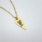 Gold Yikes Heart Hand Stamped Charm Necklace