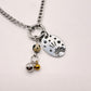 Hand Stamped Silver Charm Chunky Dangle Charm Holder Necklace