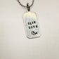 Slow Down Hand Stamped Pewter Tag Charm Necklace