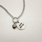 Hand Stamped Eat Shit Pewter Silver Charm Holder Necklace