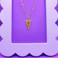 Gold Yikes Heart Hand Stamped Charm Necklace