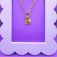 Gold Hand Stamped Mountain Stars Lightning Bolt Charm Necklace