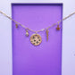 Hand Stamped Gold 5 Charm Necklace Paperclip Chain 7 Stars Lightning Bolt