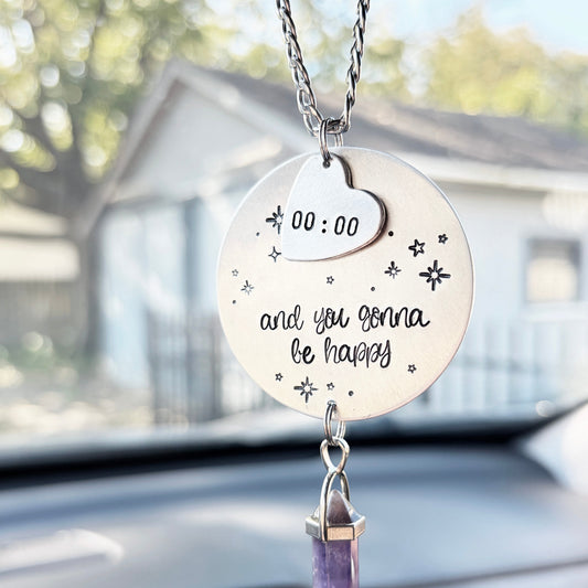 Car Charm BTS 00:00 Zero O'Clock With Crystal ARMY Merch Gift Hand Stamped