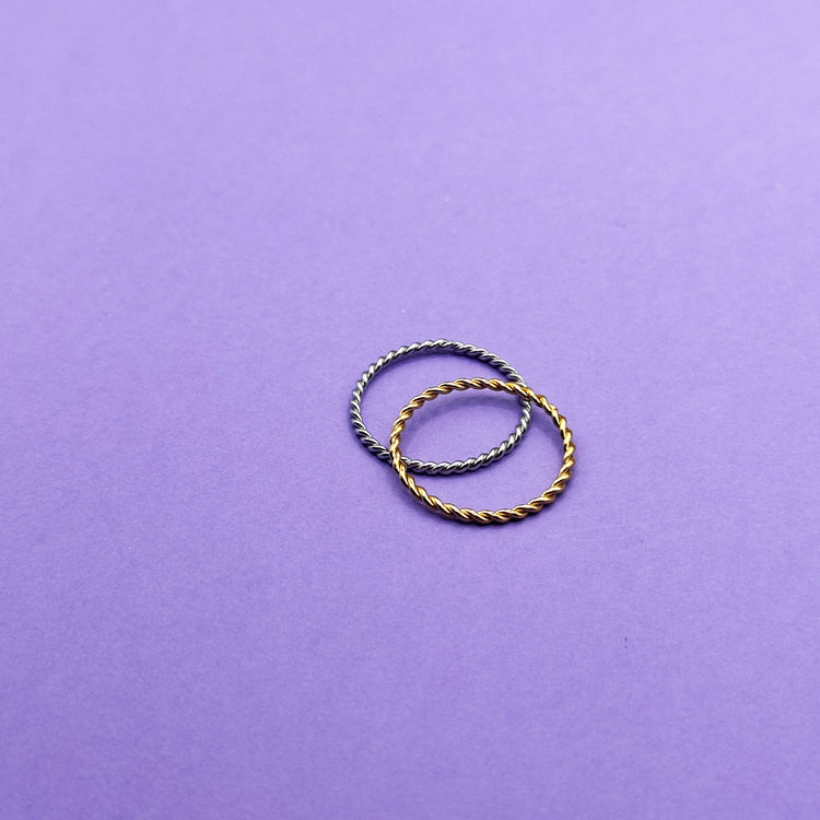 Minimal Stackable Braided Spacer Rings Stainless Steel