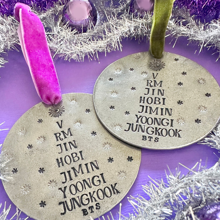 BTS ARMY Members Name Tree Ornament Holiday Christmas Wall Hanging