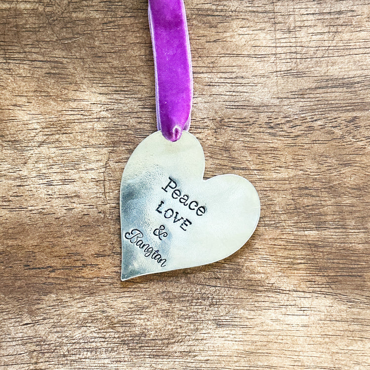 BTS ARMY Peace Love Bangtan Heart Ornament Holiday Christmas Wall Hanging