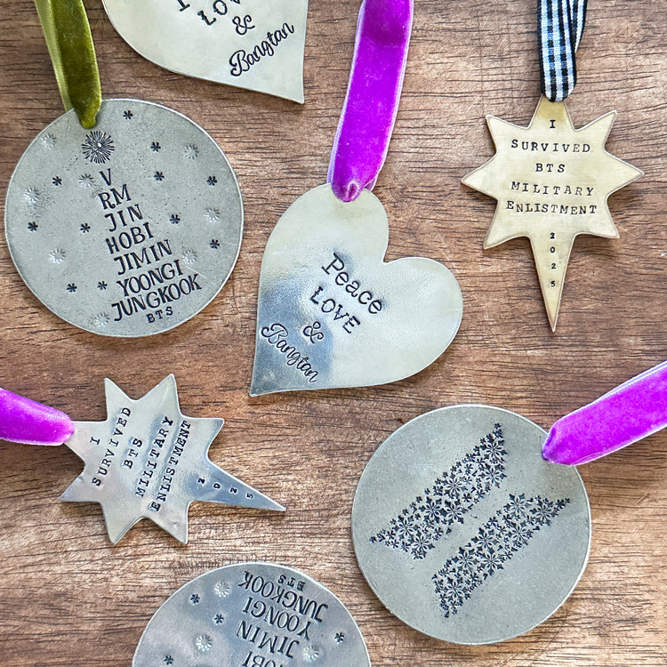 BTS ARMY Members Name Tree Ornament Holiday Christmas Wall Hanging