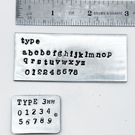 Type uppers + lowers 3mm