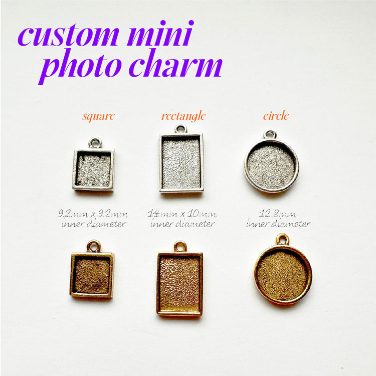 Photo Tiny Charm Necklace One Charm Paperclip Chain