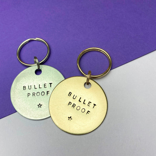 BTS Bulletproof Keychain ARMY Merch Gift Hand Stamped