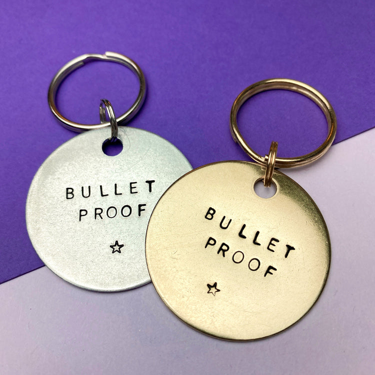 BTS Bulletproof Keychain ARMY Merch Gift Hand Stamped
