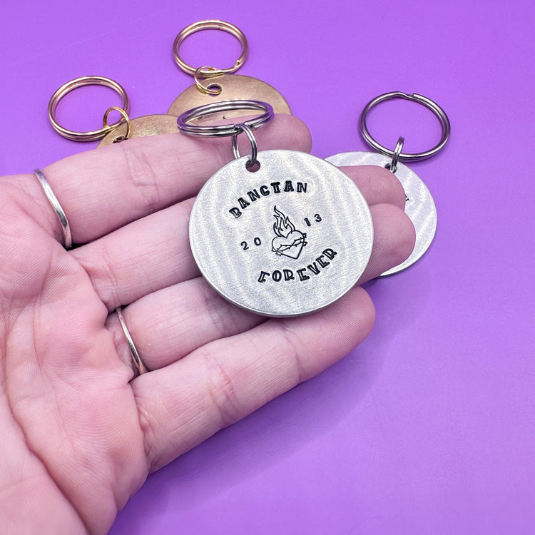 BTS Bangtan Forever Keychain BTS Merch ARMY Gift Handmade Handstamped Kpop Gift