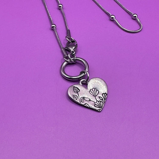 BTS Wild Flower Heart Necklace Front Closure Satellite Chain Gift BTS Merch