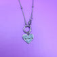 BTS Heart 061313 Necklace Front Closure Satellite Chain ARMY Gift