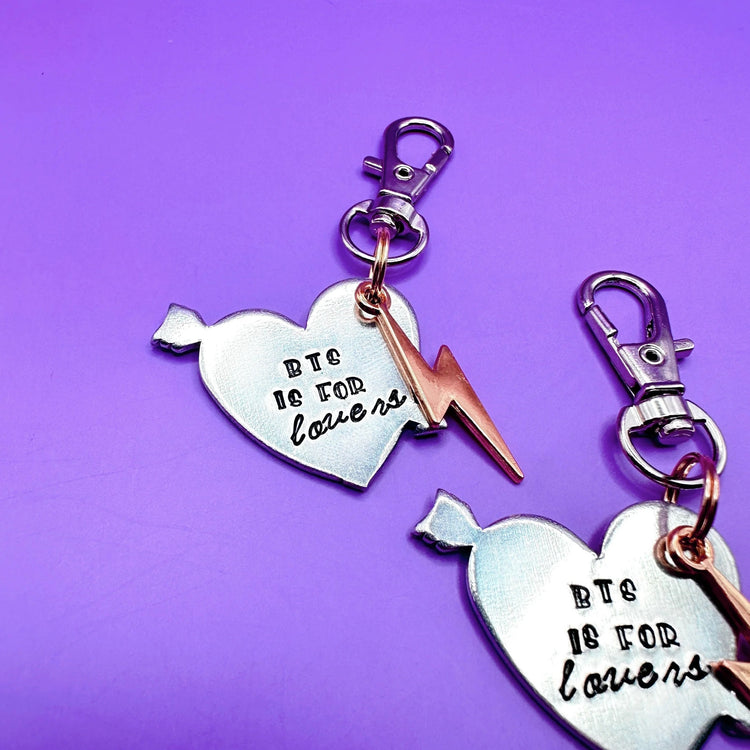 BTS Keychain BTS Is For Lovers Kpop Army Silver Key Ring Gift