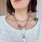 Chunky Eye Silver Earrings Hand Stamped Evil Eye Dangle Paperclip