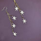 Dazzle Earrings Stars Gold Organic Heart Dangle Brass Y2K
