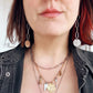 Chunky Eye Silver Earrings Hand Stamped Evil Eye Dangle Paperclip