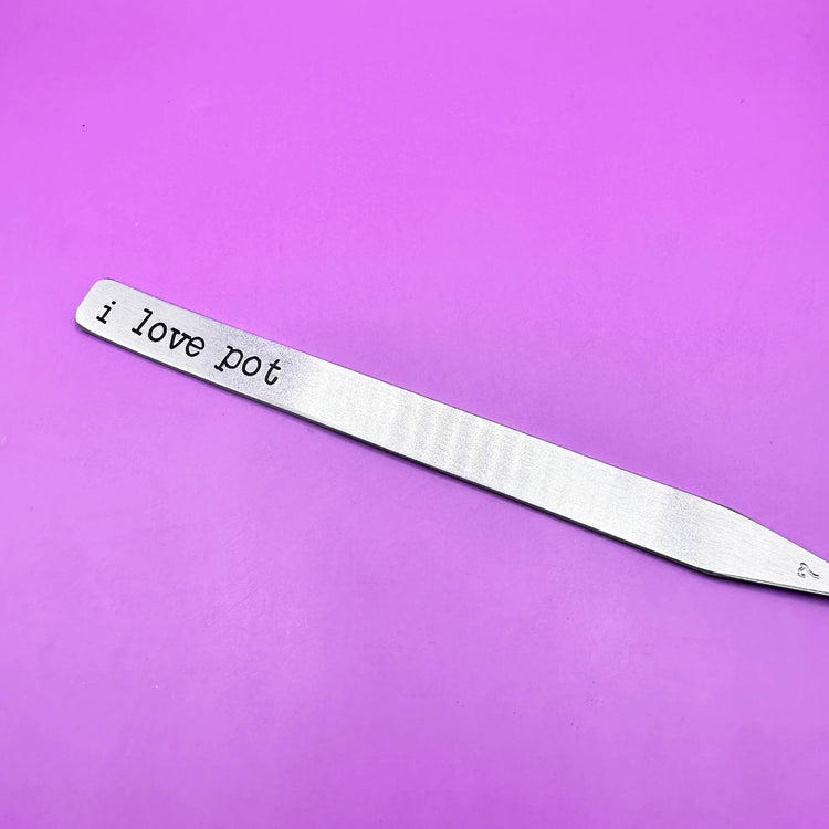 Custom Hand Stamped Plant Stake Garden Marker Funny Puns Plant Lover Gift