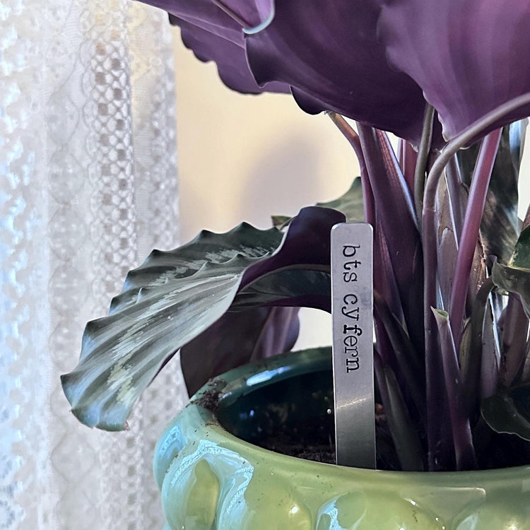 Custom Hand Stamped Plant Stake Garden Marker Funny Puns Plant Lover Gift