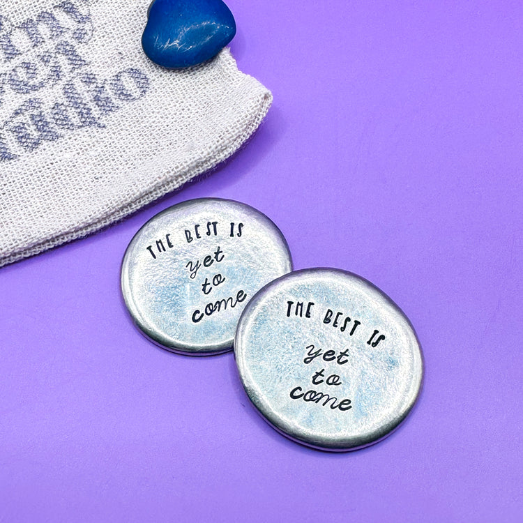 Custom Pewter Pocket Pebbles, Worry Stone, Love Token