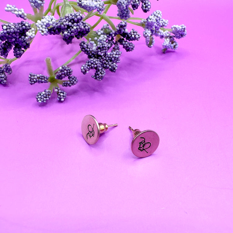 BTS Logo Love Yourself Heart Stud Earrings