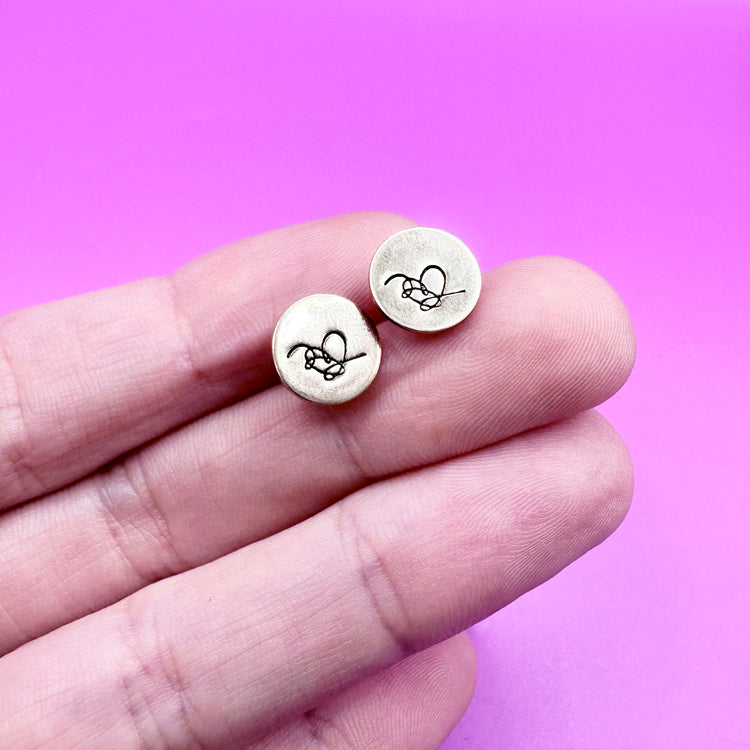 BTS Logo Love Yourself Heart Stud Earrings