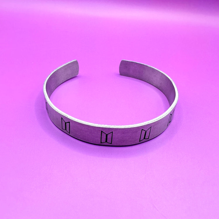 BTS Logo Thick Cuff Bangle Bracelet