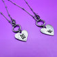 BTS Logo Love Yourself Heart Necklace Front Closure Satellite Chain