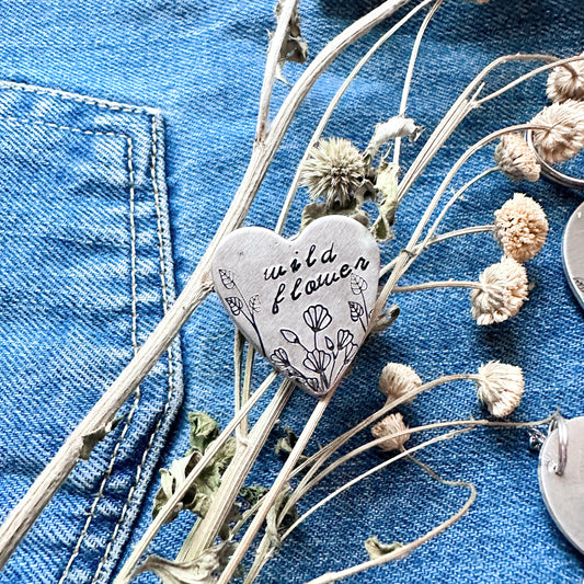 Wild Flower RM Indigo Pin